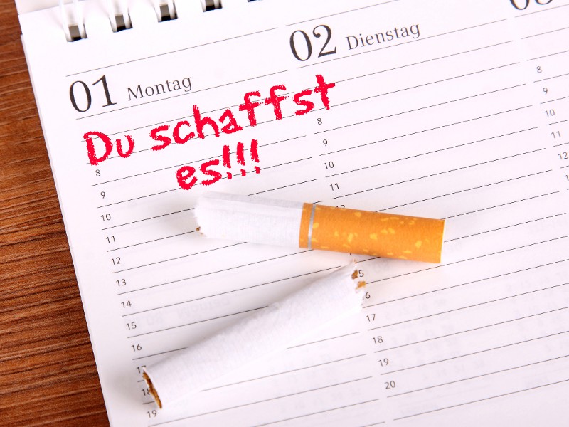 Kalendereintrag "Aufhören zu Rauchen"